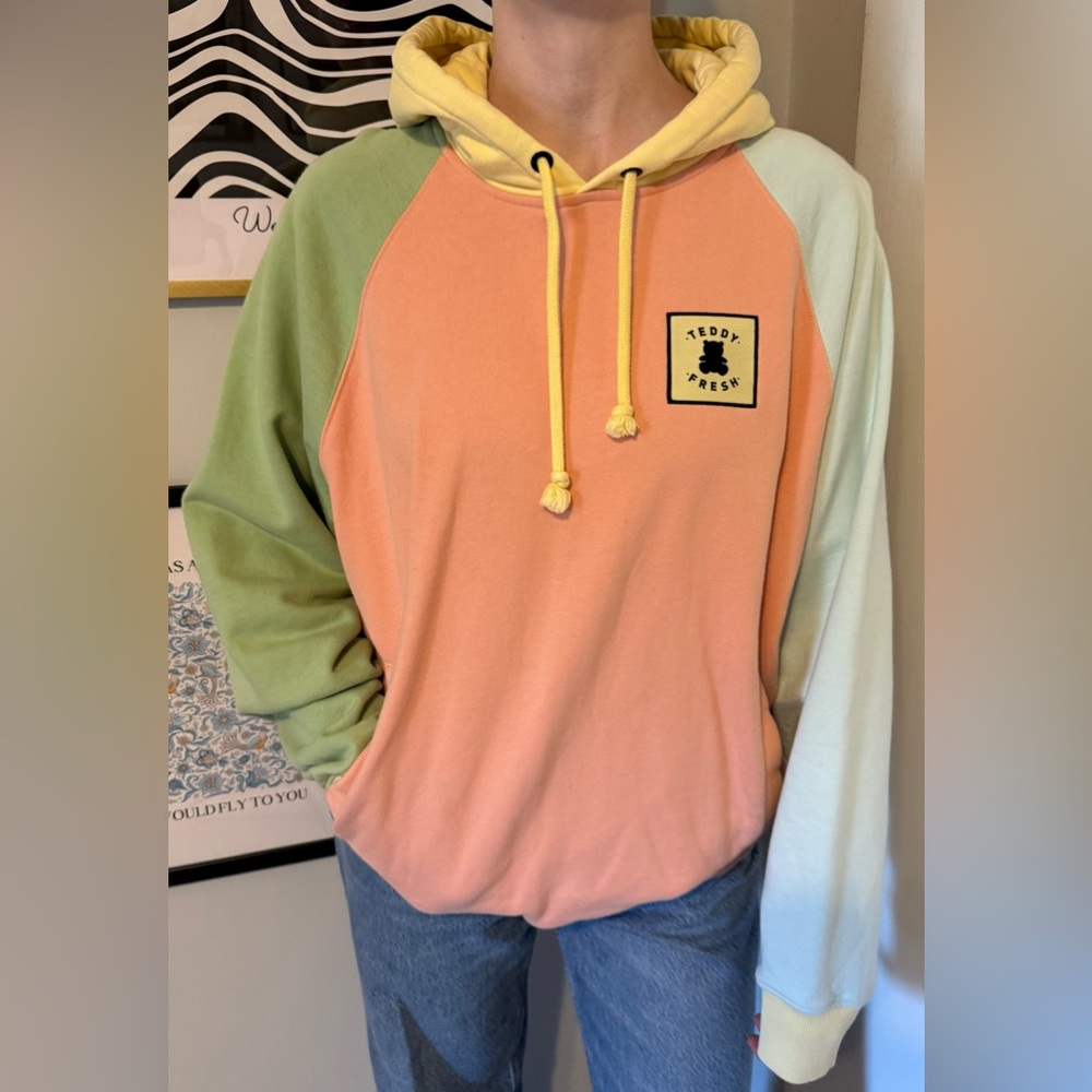 Teddy Fresh Pastel Color Block Hoodie